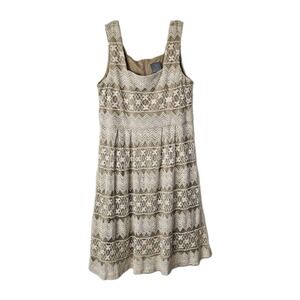 Rabbit Rabbit Rabbit Designs Cream‎ Lace Sleeveless Dress Tan Lining Sz 8 Boho